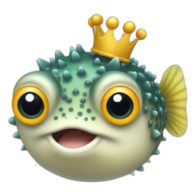 Puffer fish with crown  sticker