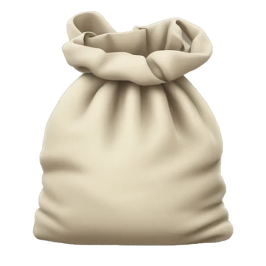 a simple cloth bag made of fabric or canvas, without any symbols or decorations. The bag should look soft and tied at the top with a string, appearing empty or filled with general items, but no money or currency signs. sticker