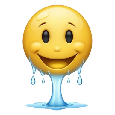 scared smiley face with water being poured down its throat sticker