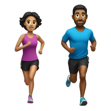 white hispanic dark hair couple running marathon sticker