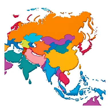 a map of asia sticker