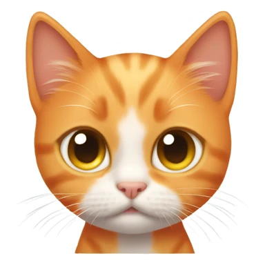 orange kitten with teary eye emoji face sticker