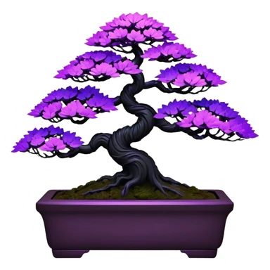  Rustic shiny black-purple fiber optic lights crimson maple cobalt tiny bonsai  sticker