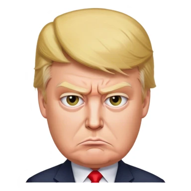 Big, ugly scowling ￼ 💩 looking like Donald Trump sticker