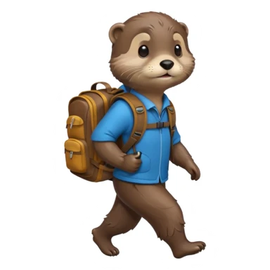otter going home with a backpack sticker