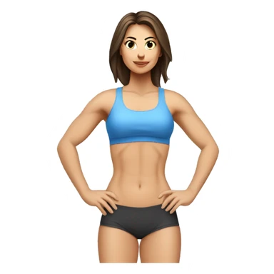 Woman glute muscles, fit Caucasian woman, brunette sticker