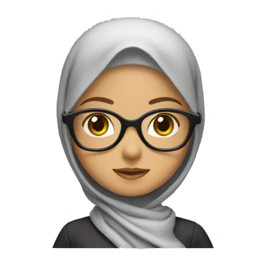 Create a girl with hijab and glasses on the wheelchair  sticker