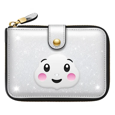 glitter white wallet sticker