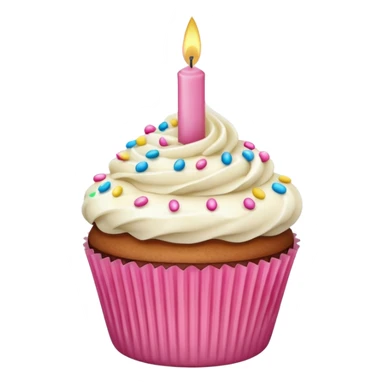 cupcake with pink candle sticker