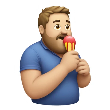 fat man eating a popsicle sticker