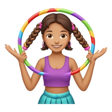 girl with 2 hula hoops sticker