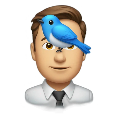 Elon Musk blue bird sticker