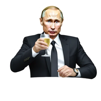 Vladimir Putin drinking champagne  sticker