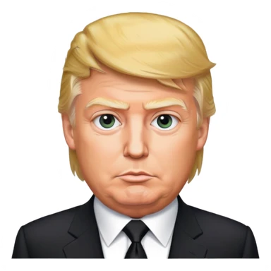Donald Trump with black suit and tie sticker
