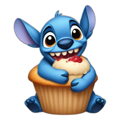 Stitch eating a muffin  sticker
