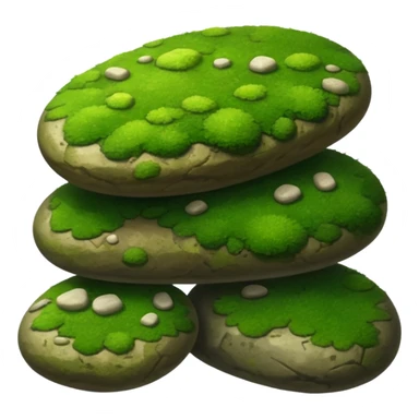 A patch of bright moss covering smooth forest stones. sticker