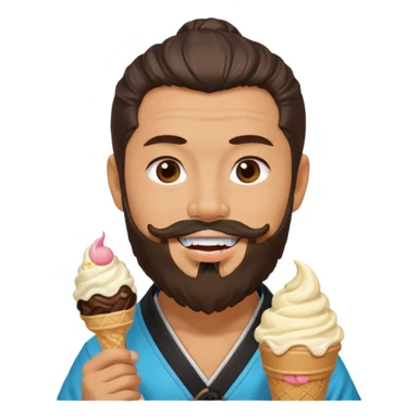 SAMURAI WITH EAT ICE CREAM BEARD GAY sticker