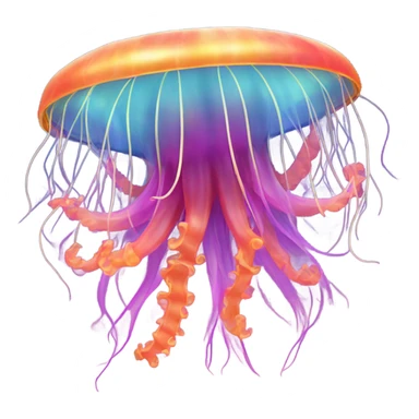 Colorful jellyfish hula-hooping  sticker