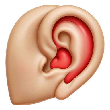 A heart like ear of humen  sticker
