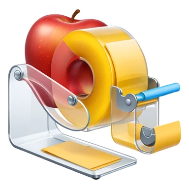 adhesive tape in a tape dispenser, simple, clear, apple style emoji sticker
