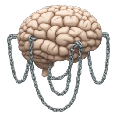 brain wrapped in thick chains sticker