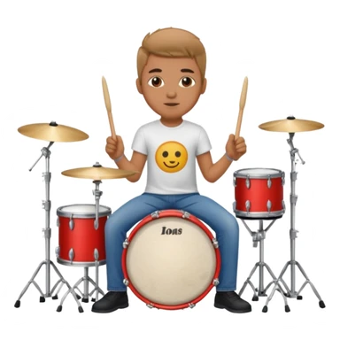 drummer at drum kit sticker
