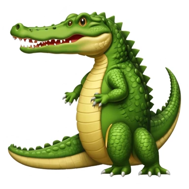 Crocodile with tail over its back with its mouth alittle open sticker