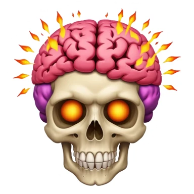 skull brain explosion sticker