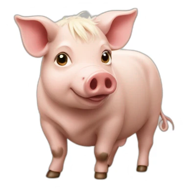 Cochon sur une vache sticker