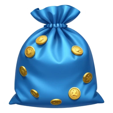 blue coins inside an opened bag  sticker