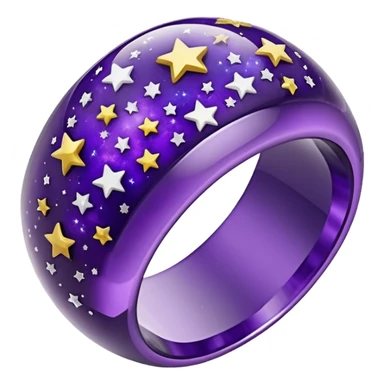 epoxy resin ring with space purple and stars motifs crystal sticker