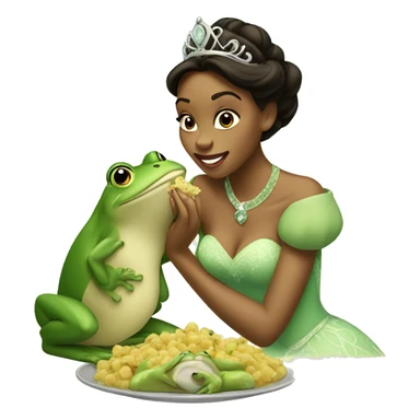 Princess Tiana eating frog sticker
