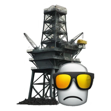 oil rig with hazardous waste and sunglasses sticker