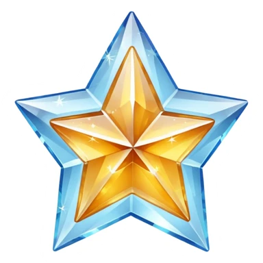 carved crystal star a shining "$" symbol sticker