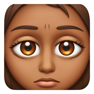 Make a depressed eyes with browns on top of an eye sticker