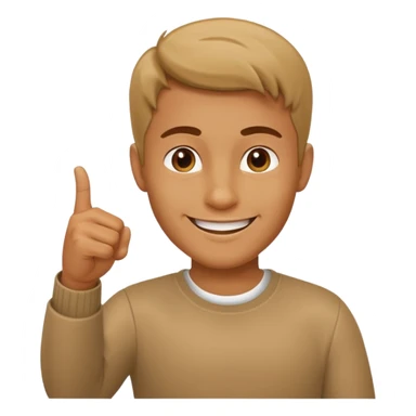 man pointing with index finger on his hand and smiling sticker