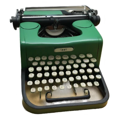 nostalgic forest green typewriter sticker