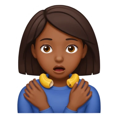 a brown girl choking herself  sticker