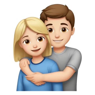 Happy  girl with sad boy. They'r guging  sticker