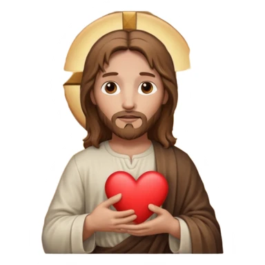 jesus holding a heart sticker