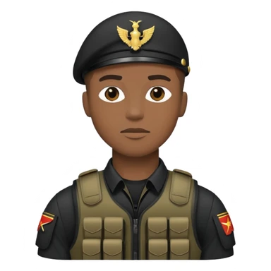black soldier in black bulletproof vest sticker