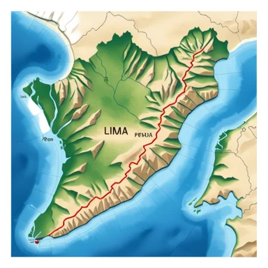 Generate a correctly Lima Peru map sticker