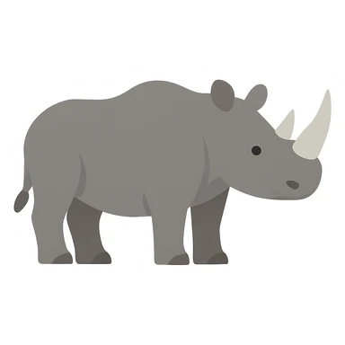 Flat design style rhinoceros sticker