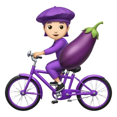 Eggplant riding a bike sticker
