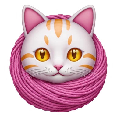 ball of yarn, pink, cat sticker