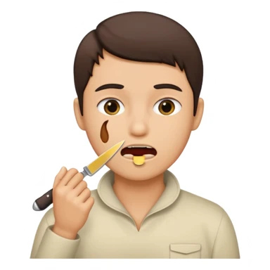 Holding knife to throat  sticker