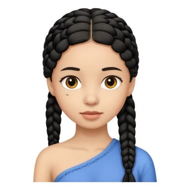 Girl with simple black braid  on one shoulder sticker