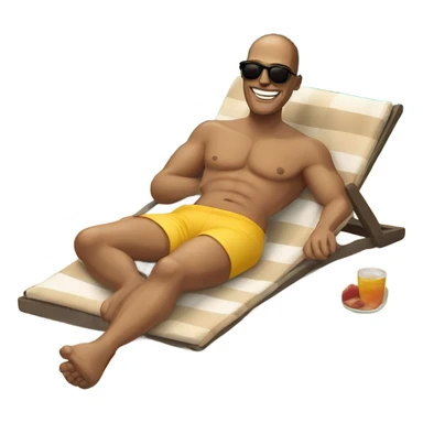 Man with sunglasses on sunbathing on Spanish beach sticker