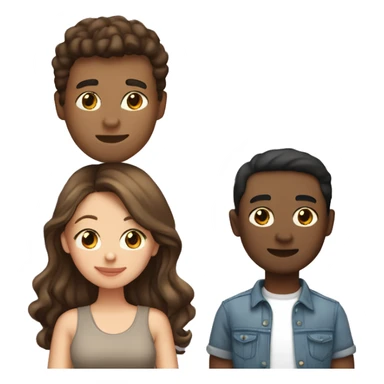 boyfriend girlfriend kissing, boyfriend has light skin and light brown hair, girl has dark brown hair and light skin sticker