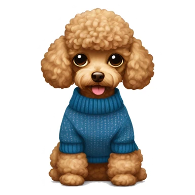 Toy poodle wearing sweater sticker